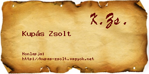 Kupás Zsolt névjegykártya